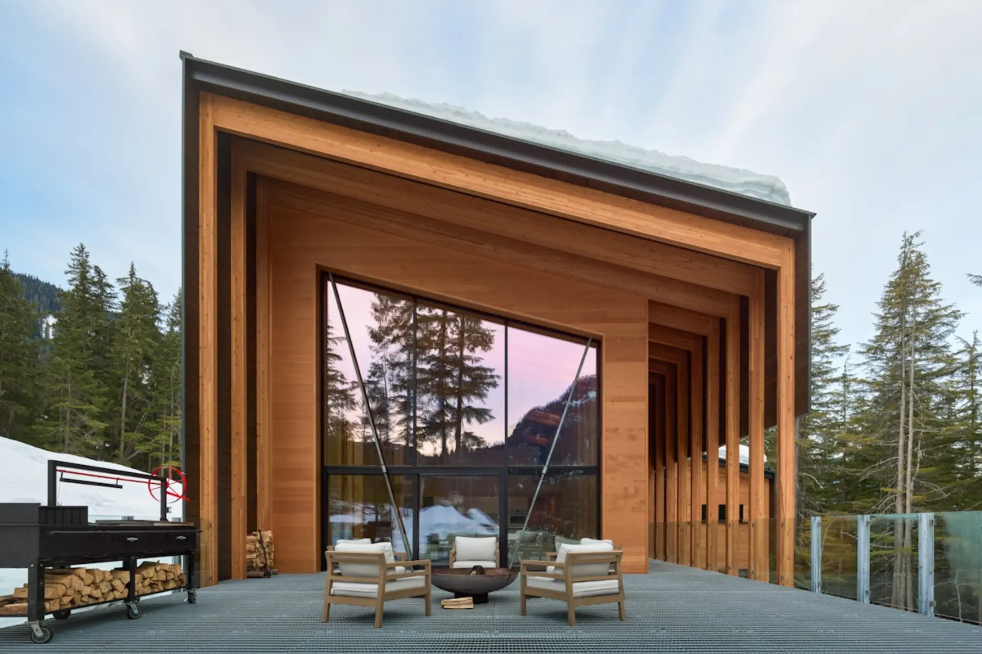 raico timber curtain wall outdoor space