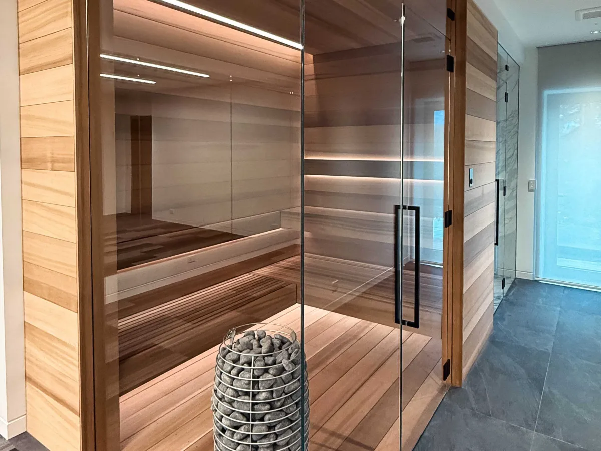 Horstman sauna glass interior