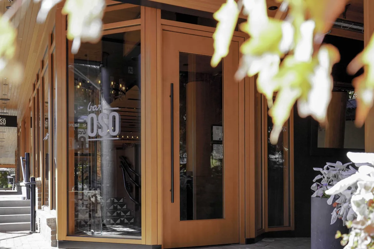 Bar oso restaurant whistler curtain wall timber window raico 3