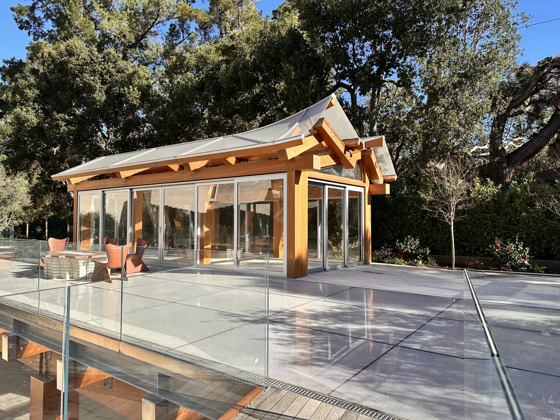 California residence exterior glass sun room