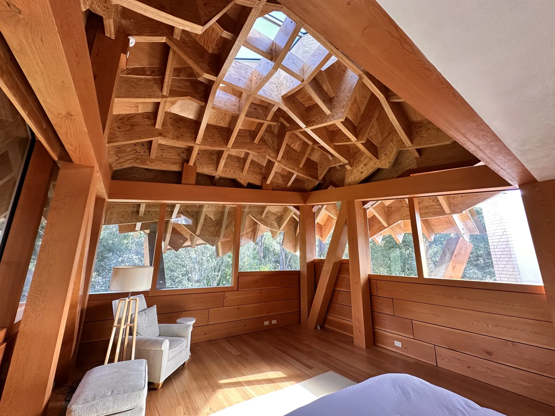 California residence timber window curtain wall