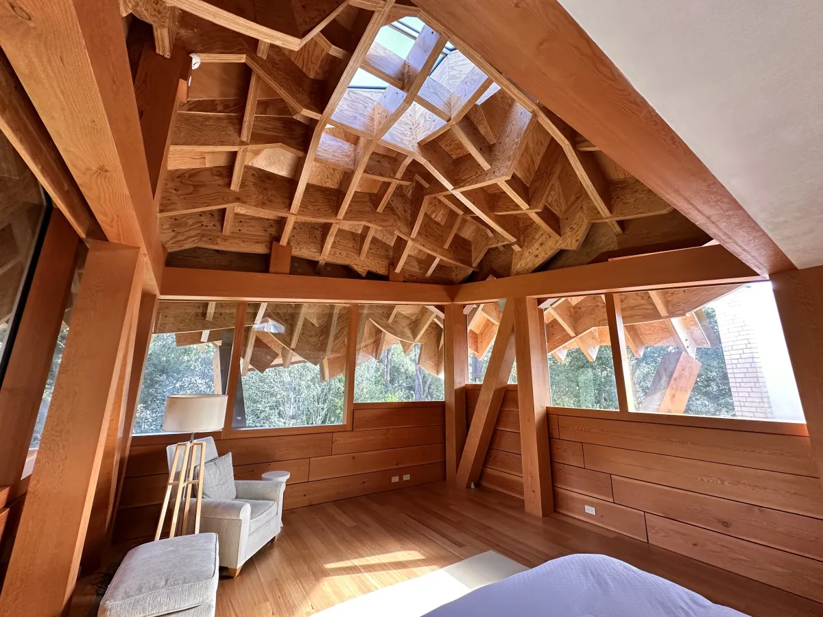 California residence timber window curtain wall