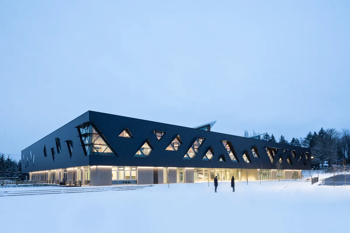 Clayton community center surrey vancouver curtain wall passivehouse aluminum window raico thermav 7