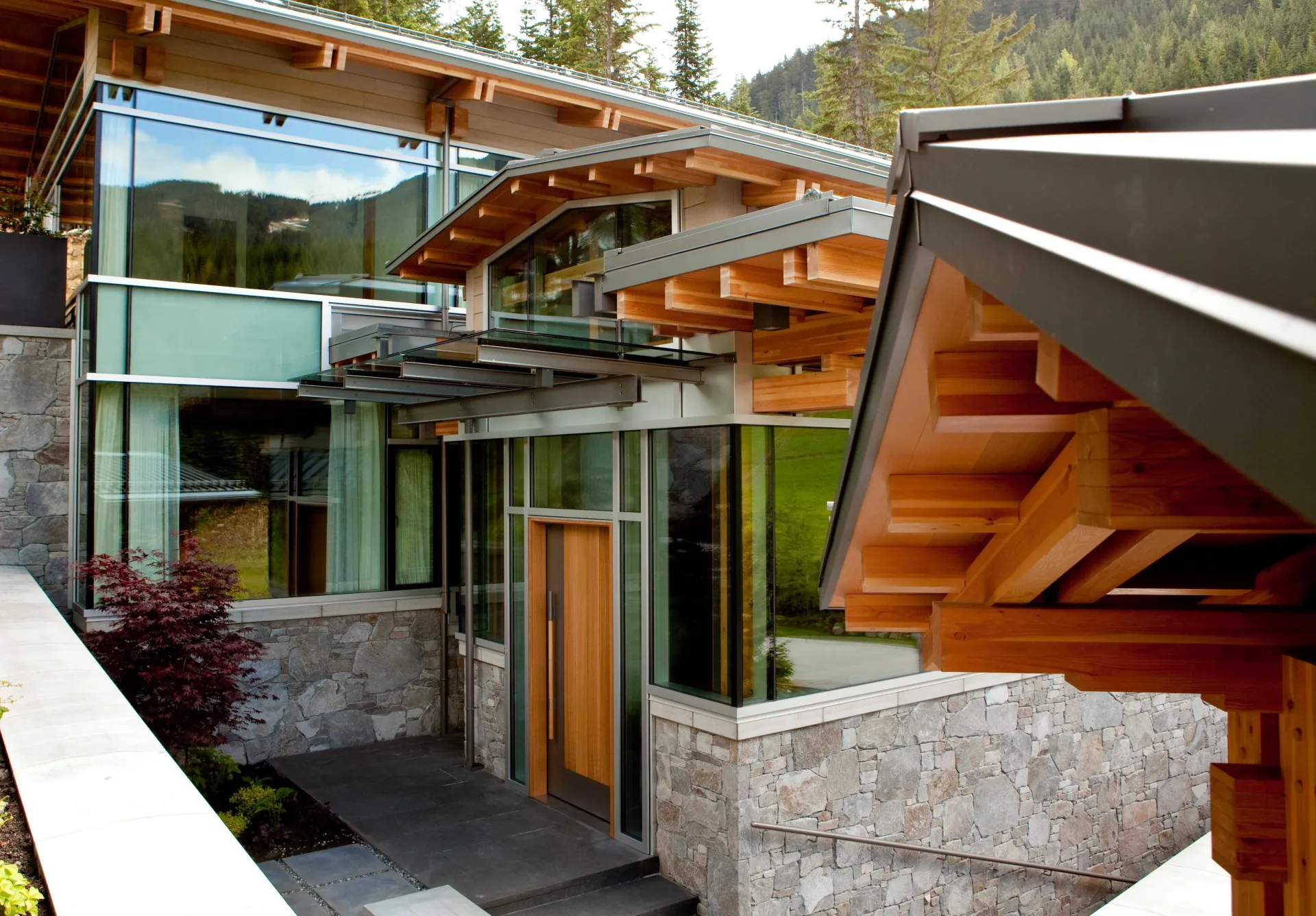 Whistler curtain wall raico glass aluminum windows entry