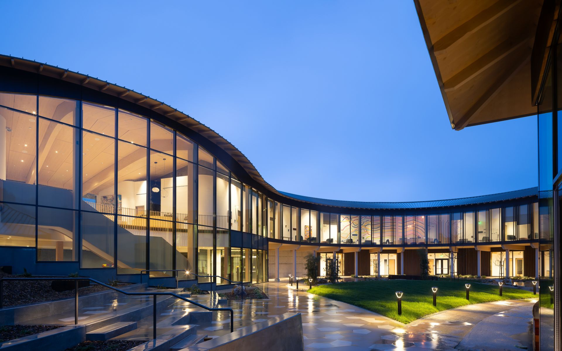 Ohana montage health california  - raico wood curtain wall aluminum window high span