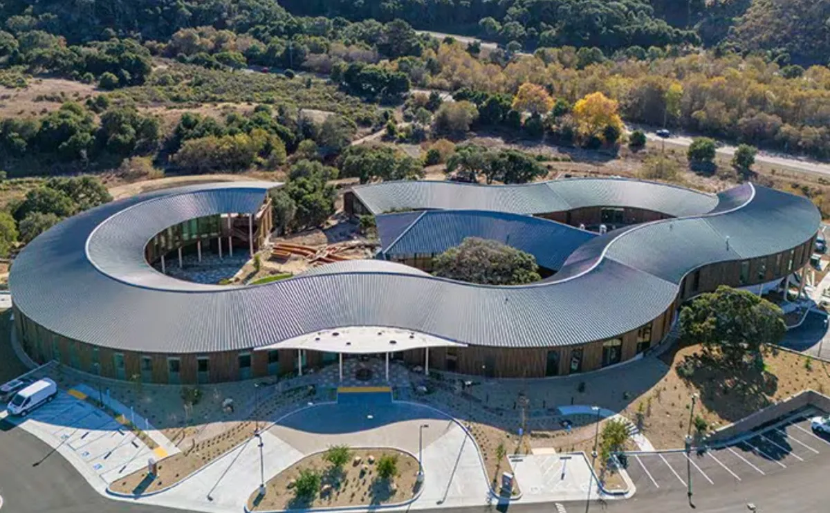 Ohana montage health california wood curtain wall aluminum window high span 5