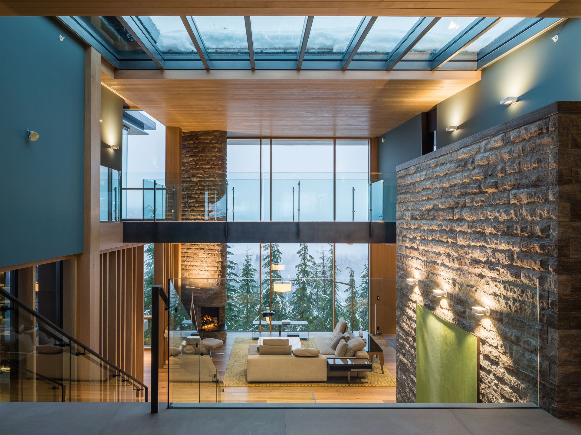 Whistler residence curtain wall raico thermhi wood windows steel skylight 3
